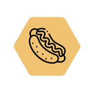 hot dog hexagon